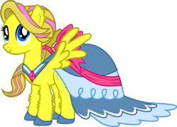 Size: 2232x1611 | Tagged: safe, artist:thunderdasher07, oc, oc only, oc:mist dasher, pegasus, pony, alternate hairstyle, bow, clothes, dress, ear fluff, female, gala dress, hair ribbon, hoof shoes, mare, pegasus oc, ribbon, simple background, solo, transparent background, vector