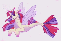 Size: 1093x731 | Tagged: safe, artist:topolok, moondancer, alicorn, pony, seapony (g4), g4, alicornified, blushing, curved horn, cute, digital art, dorsal fin, eyelashes, eyeshadow, female, fin wings, fins, fish tail, flowing mane, flowing tail, gills, horn, lidded eyes, looking at you, magic, makeup, mare, multicolored hair, ocean, purple eyes, race swap, seaponified, seapony moondancer, simple background, smiling, smiling at you, solo, sparkles, species swap, swimming, tail, translucent, underwater, water, white background, wings