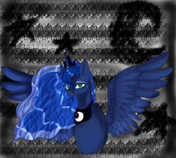 Size: 1280x1152 | Tagged: safe, artist:deadsmoke, derpibooru exclusive, princess luna, alicorn, pony, g4, bust, moon, night, portrait, princess, solo