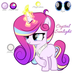 Size: 2048x2048 | Tagged: safe, artist:harmonyvitality-yt, oc, oc only, oc:crystal sunlight, pony, unicorn, g4, base used, female, glowing, glowing horn, high res, horn, mare, offspring, parent:princess cadance, parent:shining armor, parents:shiningcadance, raised hoof, simple background, solo, transparent background, unicorn oc