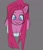 Size: 1043x1205 | Tagged: safe, artist:darkzombiez, pinkie pie, earth pony, anthro, g4, breasts, clothes, pinkamena diane pie, simple background, sketch, smiling, solo