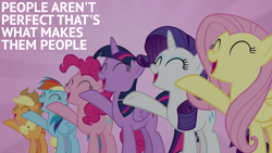 Size: 1920x1080 | Tagged: safe, edit, edited screencap, editor:quoterific, screencap, applejack, fluttershy, pinkie pie, rainbow dash, rarity, twilight sparkle, alicorn, earth pony, pegasus, pony, unicorn, fame and misfortune, g4, my little pony: friendship is magic, doctor who, mane six, twilight sparkle (alicorn)