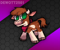 Size: 1173x990 | Tagged: safe, artist:dewott2501, derpibooru exclusive, arizona (tfh), cow, them's fightin' herds, cloven hooves, community related, female, no pupils, pixelated, solo