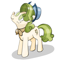 Size: 600x600 | Tagged: safe, artist:addelum, pistachio, earth pony, pony, g4, balancing, clothes, hat, looking up, male, ponies balancing stuff on their nose, scarf, simple background, solo, stallion, transparent background