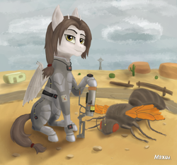 Size: 5456x5096 | Tagged: safe, artist:maxud, oc, oc only, bat pony, original species, pony, fallout equestria, fallout, solo