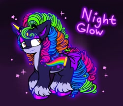Size: 1822x1569 | Tagged: safe, artist:sidruni, oc, oc only, oc:night glow, pony, unicorn, horn, solo, unicorn oc, unshorn fetlocks