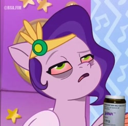 Size: 720x712 | Tagged: safe, edit, edited screencap, screencap, pipp petals, pegasus, pony, a day in the life, g5, my little pony: tell your tale, spoiler:g5, spoiler:my little pony: tell your tale, spoiler:tyts01e41, bloodshot eyes, drug use, drugs, female, mare, solo, wat, xanax