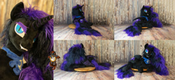 Size: 2601x1200 | Tagged: safe, artist:essorille, nightmare moon, pony, g4, irl, photo, plushie, solo
