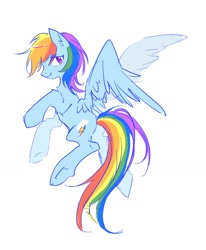 Size: 1240x1502 | Tagged: safe, artist:惑星, rainbow dash, pegasus, pony, g4, butt, female, mare, plot, simple background, solo, white background