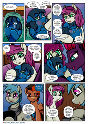 Size: 2480x3508 | Tagged: safe, artist:dsana, fizzlepop berrytwist, tempest shadow, oc, oc:fireweed, oc:lullaby dusk, oc:rust wing, oc:thistledown, earth pony, pegasus, pony, unicorn, comic:a storm's lullaby, g4, boop, crying, cute, female, filly, foal, high res, male, mare, noseboop, stallion, tears of joy, weapons-grade cute