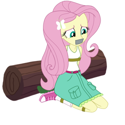 Size: 894x894 | Tagged: safe, artist:nie-martw-sie-o-mnie, fluttershy, human, equestria girls, g4, my little pony equestria girls: legend of everfree, bondage, bound and gagged, clothes, female, gag, simple background, solo, tank top, tape, tape gag, tied up, transparent background