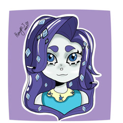 Size: 894x894 | Tagged: safe, artist:galaxyheavyn, rarity, human, equestria girls, g4, bust, diamond, looking at you, portrait, smiling