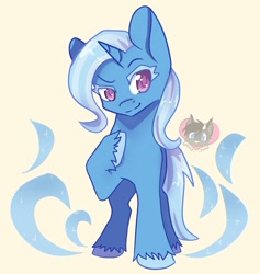 Size: 1939x2048 | Tagged: safe, artist:ghost_towne_, trixie, pony, unicorn, g4, female, looking at you, smiling, solo, unshorn fetlocks