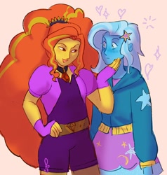 Size: 1216x1280 | Tagged: safe, artist:ritaleijon, adagio dazzle, trixie, human, equestria girls, g4, my little pony equestria girls: rainbow rocks, duo, duo female, female, lesbian, ship:triagio, shipping