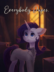 Size: 1500x1999 | Tagged: safe, artist:koviry, rarity, pony, unicorn, fanfic:everybody dupes, g4, fanfic, fanfic art, fanfic cover, solo