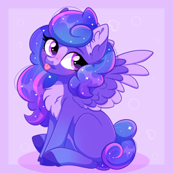 Size: 2048x2048 | Tagged: safe, artist:plushtrapez, oc, oc only, pegasus, pony, :p, female, high res, mare, pegasus oc, sitting, solo, spread wings, tongue out, wings