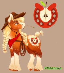 Size: 925x1057 | Tagged: safe, artist:dragonae, applejack, earth pony, pony, g4, applejack's hat, cowboy hat, hat, redesign, unshorn fetlocks