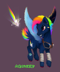 Size: 695x822 | Tagged: safe, artist:dragonae, rainbow dash, pegasus, pony, g4, goggles, redesign, spread wings, wings