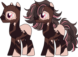 Size: 4018x2928 | Tagged: safe, artist:kurosawakuro, oc, oc only, pony, unicorn, base used, body markings, closed mouth, colored eartips, colored eyelashes, facial markings, frown, glasses, horn, lidded eyes, lightly watermarked, male, pink eyes, round glasses, simple background, solo, stallion, standing, transparent background, unicorn oc, watermark, white eyelashes