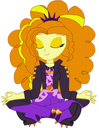 Size: 1280x1659 | Tagged: safe, artist:chrismc373, adagio dazzle, human, equestria girls, g4, meditating, simple background, solo, transparent background