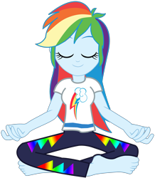 Size: 2984x3424 | Tagged: safe, artist:chrismc373, rainbow dash, human, equestria girls, g4, high res, meditating, simple background, solo, transparent background