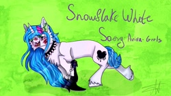 Size: 1280x720 | Tagged: safe, artist:deadsmoke, derpibooru exclusive, oc, pony, unicorn, green, horn, running, scar, smiling, unicorn oc