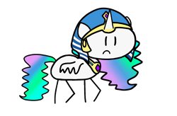 Size: 1924x1265 | Tagged: safe, artist:mystery shore, idw, princess celestia, alicorn, pony, g4, reflections, egyptian, egyptian headdress, egyptian pony, female, in a nutshell, in a nutshell but mirror version, mare, mirror universe, ra celestia, simple background, solo, stick pony, stickmare, transparent background