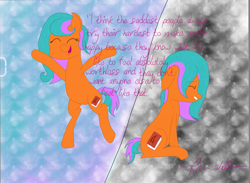 Size: 1157x849 | Tagged: safe, artist:script singer, oc, oc only, oc:script singer, earth pony, pony, duality, earth pony oc, quote, solo