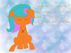 Size: 2048x1536 | Tagged: safe, artist:script singer, oc, oc only, oc:script singer, earth pony, pony, earth pony oc, quote, solo