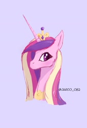 Size: 1403x2048 | Tagged: safe, artist:jarco_082, princess cadance, alicorn, pony, g4, bust, pink background, portrait, simple background