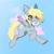 Size: 850x850 | Tagged: safe, artist:cutesykill, derpy hooves, pegasus, pony, g4, cloud, cute, derpabetes, envelope, female, flying, letter, music notes, sky background, smiling, solo, spread wings, wings