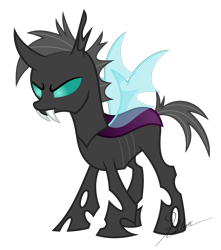 Size: 5000x5652 | Tagged: safe, artist:kaitykat117, oc, oc only, oc:kanta(kaitykat), changeling, g4, angry, base used, changeling oc, purple changeling, scowl, simple background, solo, transparent background, vector