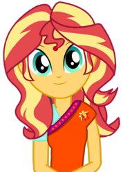 Size: 2344x3287 | Tagged: safe, artist:chrismc373, sunset shimmer, human, equestria girls, g4, cute, female, high res, indian, shimmerbetes, simple background, solo, transparent background