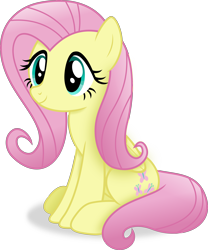 Size: 3496x4202 | Tagged: safe, artist:anime-equestria, fluttershy, pegasus, pony, g4, cute, female, gradient mane, gradient tail, mare, shyabetes, simple background, sitting, smiling, solo, tail, transparent background, vector, wings