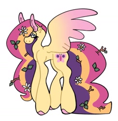 Size: 1419x1453 | Tagged: safe, artist:partyponypower, fluttershy, pegasus, pony, g4, simple background, solo, spread wings, standing, white background, wings