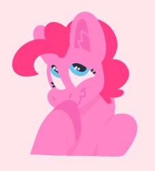 Size: 1654x1819 | Tagged: safe, artist:partyponypower, pinkie pie, earth pony, pony, g4, bust, hoof on chin, simple background, smiling, smirk, solo, white background