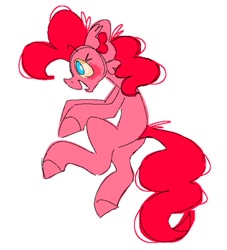 Size: 931x1024 | Tagged: safe, artist:partyponypower, pinkie pie, earth pony, pony, g4, open mouth, simple background, smiling, solo, white background
