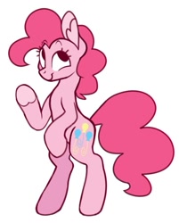 Size: 724x901 | Tagged: safe, artist:partyponypower, pinkie pie, earth pony, pony, g4, looking up, simple background, smiling, solo, standing, standing on two hooves, white background