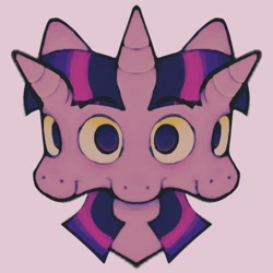 Size: 1200x1200 | Tagged: safe, artist:partyponypower, twilight sparkle, pony, unicorn, g4, bust, looking at you, multiple eyes, multiple mouths, smiling, solo, trippy, wat