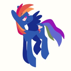 Size: 1200x1200 | Tagged: safe, artist:partyponypower, rainbow dash, pegasus, pony, g4, looking up, simple background, smiling, solo, spread wings, white background, wings