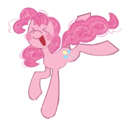 Size: 1000x1000 | Tagged: safe, artist:partyponypower, pinkie pie, earth pony, pony, g4, blushing, eyes closed, open mouth, simple background, smiling, solo, white background