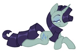 Size: 1000x710 | Tagged: safe, artist:partyponypower, rarity, pony, unicorn, g4, lidded eyes, lying down, simple background, smiling, smirk, solo, white background