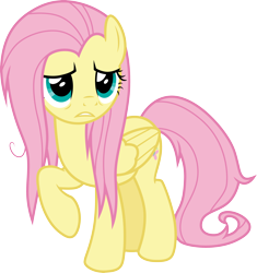 Size: 3000x3192 | Tagged: safe, artist:cloudy glow, fluttershy, pegasus, pony, g4, she talks to angel, .ai available, bags under eyes, female, folded wings, high res, mare, messy mane, raised hoof, simple background, solo, transparent background, vector, wings
