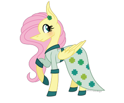 Size: 1915x1590 | Tagged: safe, artist:darbypop1, fluttershy, pony, g4, clothes, dress, simple background, solo, transparent background