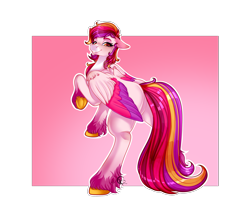 Size: 3000x2496 | Tagged: safe, artist:symphstudio, oc, oc:caprania, pegasus, pony, colored wings, female, high res, mare, multicolored wings, pegasus oc, solo, wings