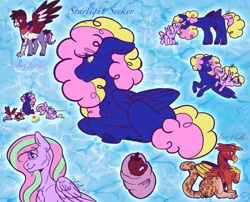 Size: 2048x1658 | Tagged: safe, artist:sweetmelon556, oc, oc only, oc:fire feather, oc:starlight seeker, oc:sweet melon, oc:velvet feather, griffon, hippogriff, pegasus, pony, female, filly, foal, griffon oc, hippogriff oc, mare, pegasus oc