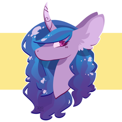 Size: 2000x2000 | Tagged: safe, artist:caprania, izzy moonbow, pony, unicorn, g5, bust, high res, portrait, solo