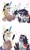 Size: 1244x2048 | Tagged: safe, artist:plusplus_pony, discord, king sombra, draconequus, pony, unicorn, g4, my little pony: friendship is magic, the beginning of the end, angry, armor, candy, cape, clothes, crown, crystal, duo, duo male, eyebrows, eyes closed, food, frown, glowing, glowing eyes, glowing horn, grin, horn, jewelry, king sombra is not amused, male, open mouth, open smile, regalia, rock candy, simple background, smiling, sombra eyes, stallion, teeth, tongue out, unamused, white background