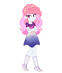 Size: 3401x4000 | Tagged: safe, artist:harmonyvitality-yt, oc, oc only, human, equestria girls, g4, base used, clothes, crossed arms, dress, female, shoes, simple background, smiling, solo, transparent background