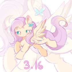 Size: 1080x1080 | Tagged: safe, artist:貓寻安_catder_, fluttershy, pegasus, pony, g4, female, mare, solo, zoom layer